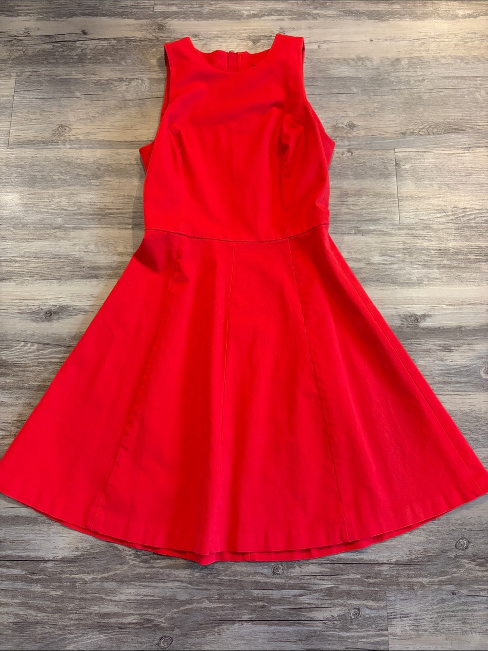 Banana Republic Vibrant Red/Orange Sleeveless Fit-and-Flare Dress